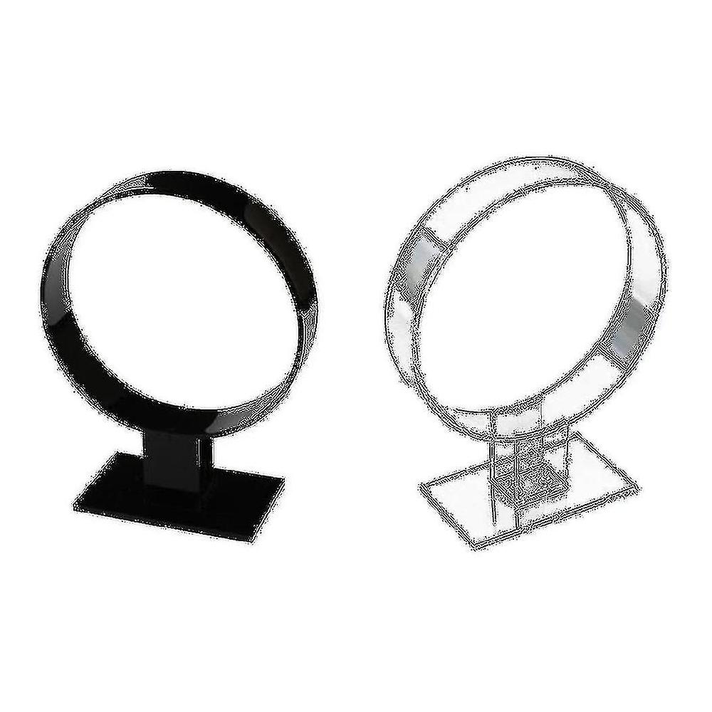 2x Acrylic Headband Holder Hair Accessories Headband Display Stand Jewelry Holder Black & Transp