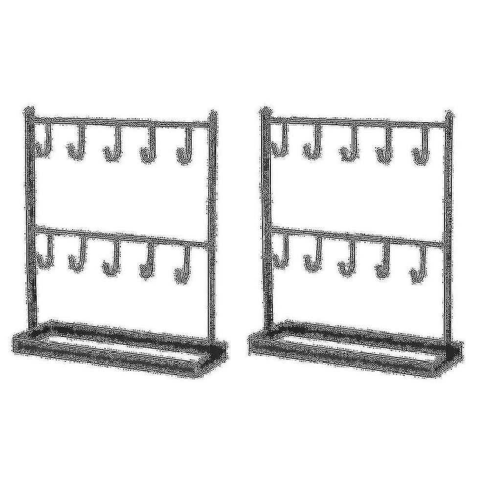 2x Tabletop Iron Jewelry Jewelry Earring Hanger Necklace Ring Earring Earring Shelf Display Shelf P