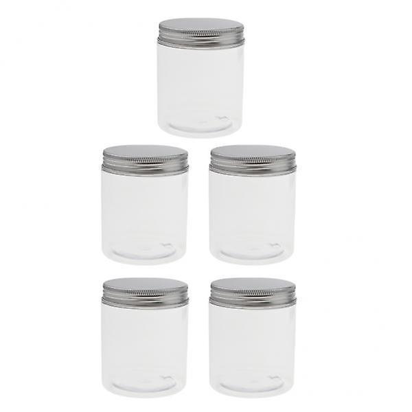 2x5pcs 250ml Plastic Makeup Pot Jars Empty Cosmetic Cream Containers Screw Lid