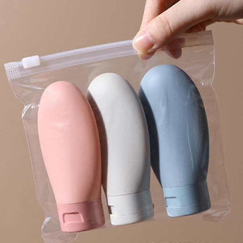 3-Pack TSA-Approved Refillable Silicone Travel Bottles Leak-Proof & Squeezable For Toiletries Shampoo Lotion