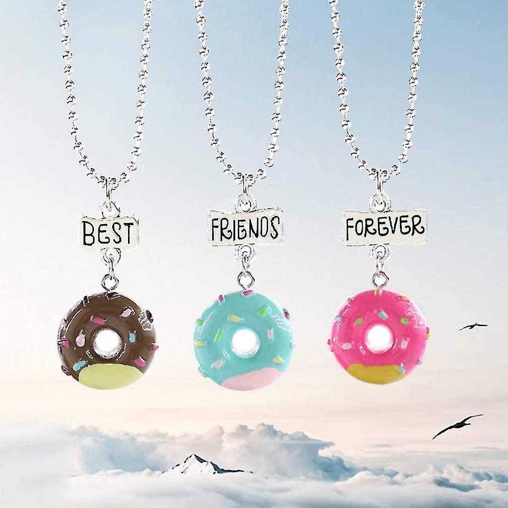 3 Pezzi Best Friend Collane Ciambelle Gelato Pendente Amicizia Bff Collane Per 3 Ragazze Compleanno Amici Sorelle Gioielli Regali (migliore Amico
