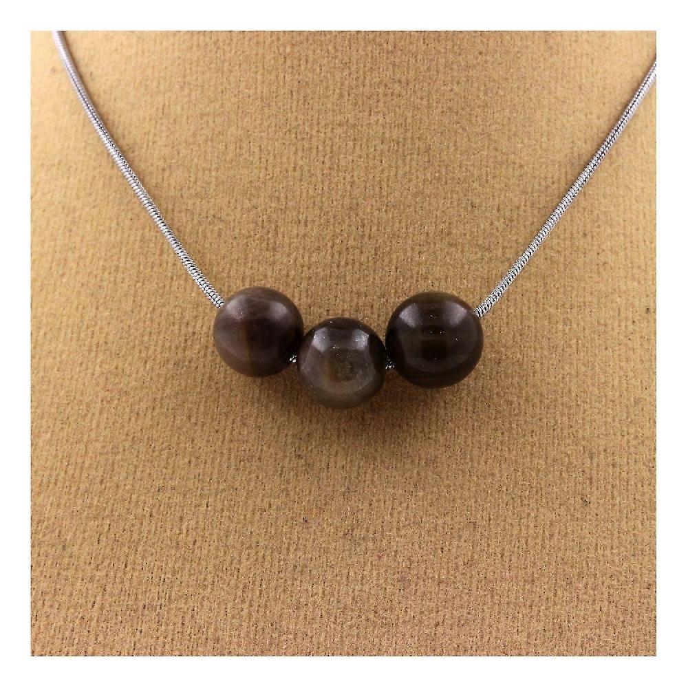 3 Sapphire pearl necklace from Mogok Burma Myanmar 8 mm