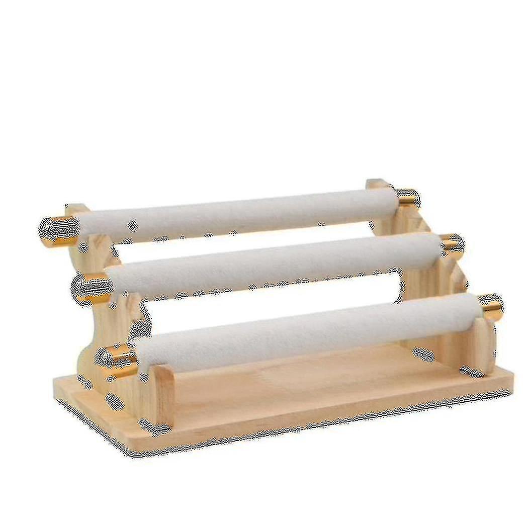 3-tier Wooden Jewelry Display Stand Ring Holder -bar Jewelry Showcase Display Stand And Organizer
