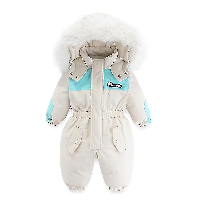 30c Baby Winter Ski Suit Thicken Children Clothing Set Waterproof Baby Jumpsuit Girls Snowsuit Kids Clothes Warm Boys Overalls
