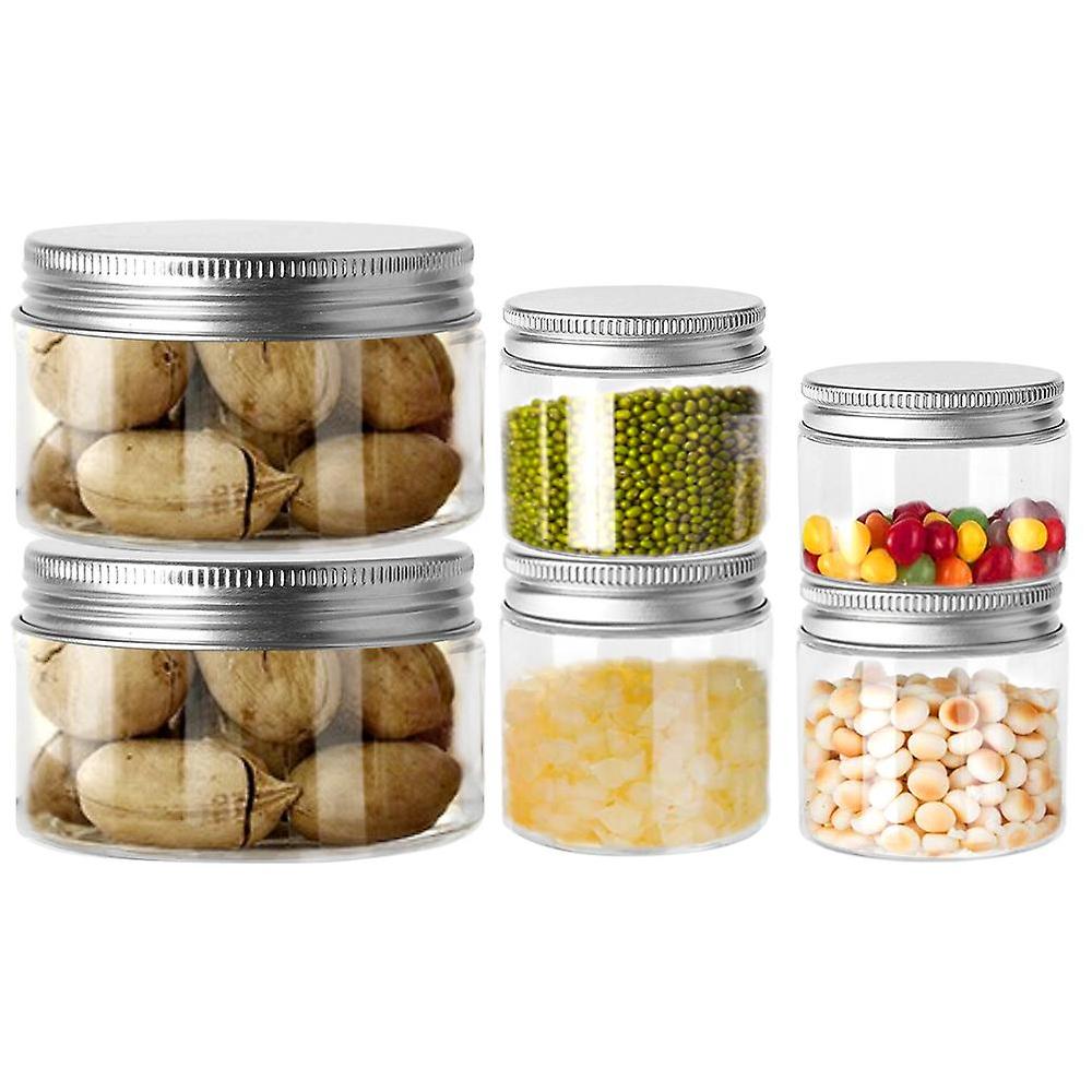 30ml-150ml Aluminum Container Clear Canister Transparent Travel Bottle Pot Lip Balm Cap Round Wide Mouth Plastic Storage Jars