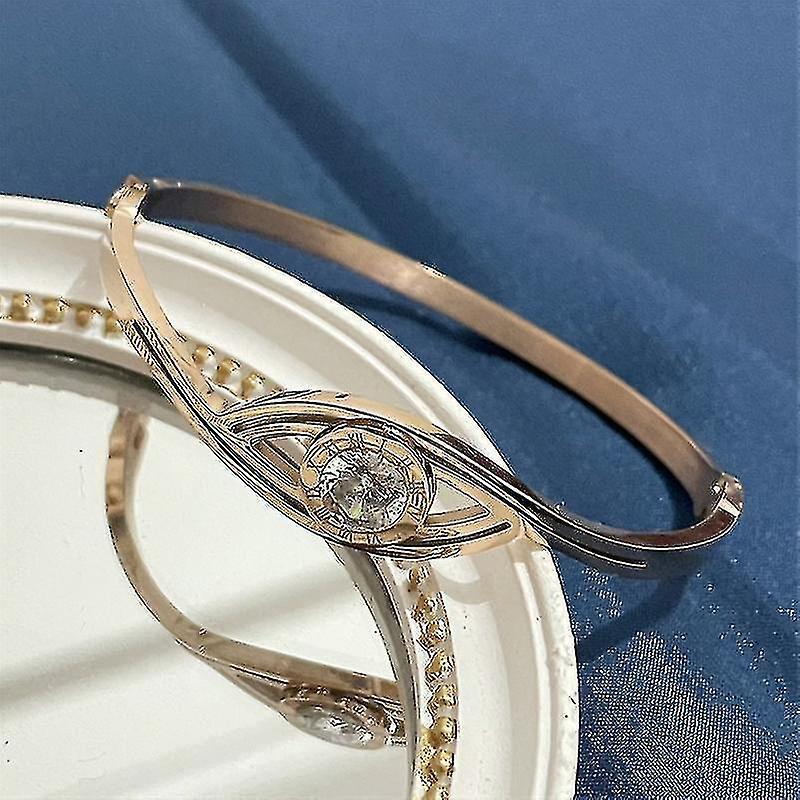 316L Titanio Acciaio Bracciali Numeri Romani Zircone Gioielli Oro Rosa Occhio Forma Braccialetti Per Le Donne