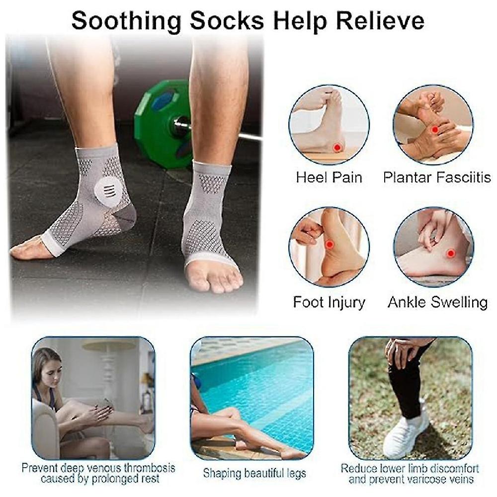 3pairs Neuropathy Socks - Sock - Soothe Relief Socks For Neuropathy Pain - Plantar Fasciitis Socks