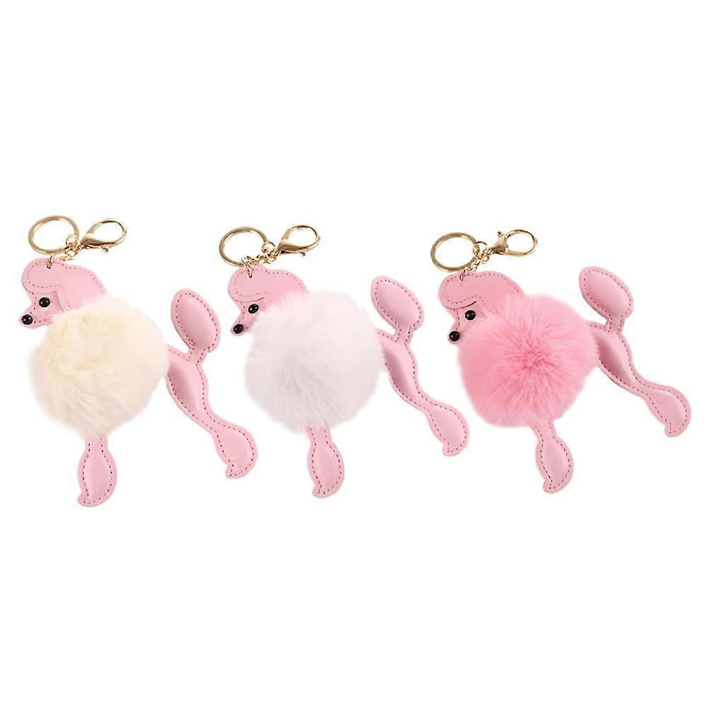 3pcs Decorative Dog Shape Key Ring Backpack Hanging Adorns Adorable Key Rings