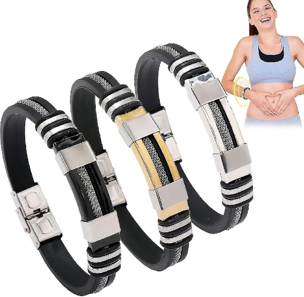 3pcs Oveallgo Ion Titan Vitality Boost Wristband Oveallgo Apus Ion Therapeutic Lympunclog Titanium Wristband Titanium Detox Lymph Unclog Magnetic Bra