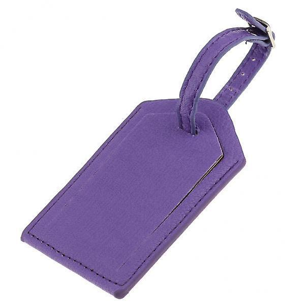 3x1 Piece Pu Leather Luggage Tag Travel Suitcase Id Label Security Tag Purple