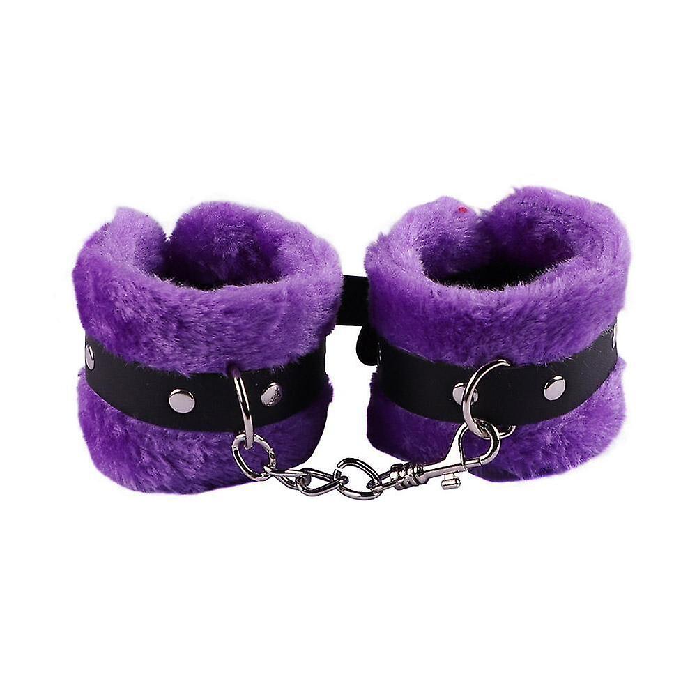 4 Colors Fluffy Wrist Leather Handcuff Bracelet Detachable Adjustable Toy