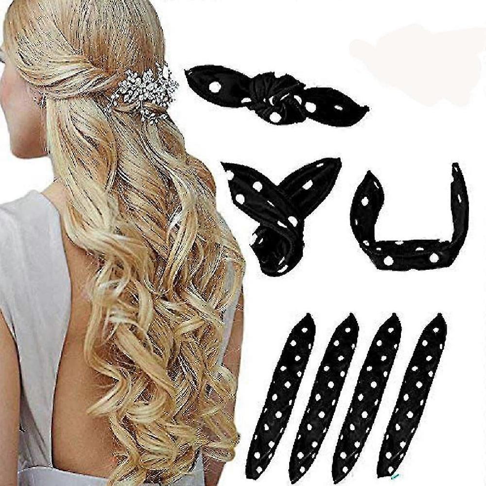 4 Pack Foam Hair Curlers Pillow Cloth Hair Rollers no Heat Sleeping Soft Sponge Rollers For Long Short Thick Thin Hair Spiral Curls Hair Styling