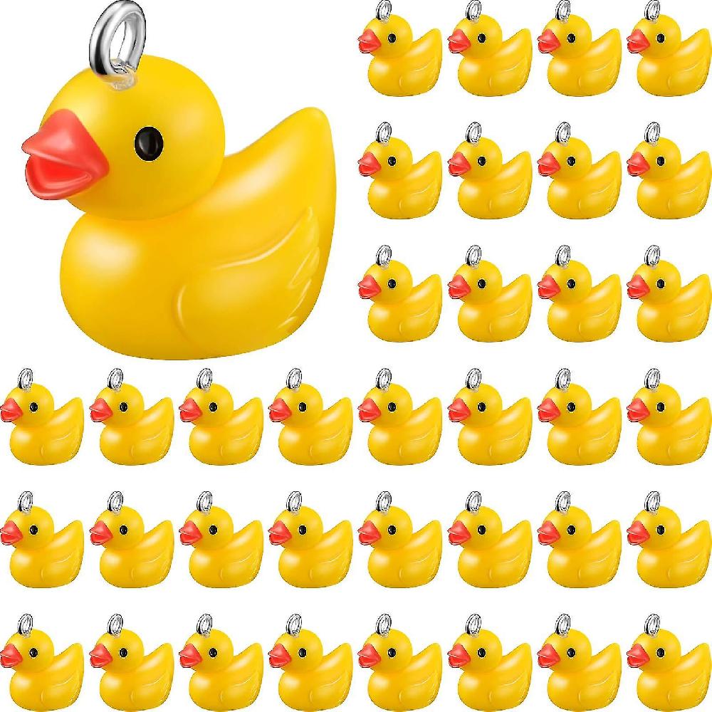 40pcs Piccoli pendenti anatra gialla Resina Anatra Ciondolo Baby Anatra Charm Pendenti Gioielli Fai da te Charms