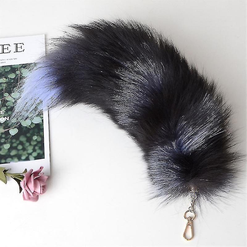 45cm Fox Tails Fluffy Real Furry Tail Keychain Handbag Accessori Hanging Hook Key Chain Ring Hook Nappine