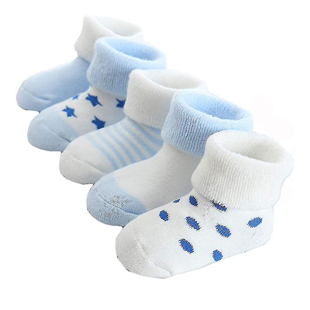 5 Pairs New Warm Baby Terry Socks Baby Socks Cartoon Baby Socks Cotton Newborn Children's Socks