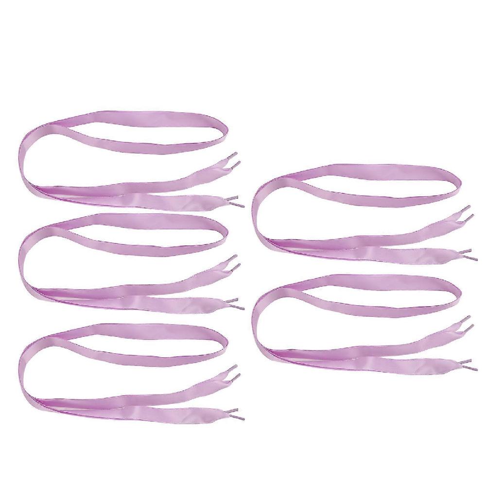 5 Pairs Silk Ribbon Shoelaces Pure Color 0.8in Wide Elegant Smoothing Satin Shoelaces for DIY Craft Decoration Purple YEMAA