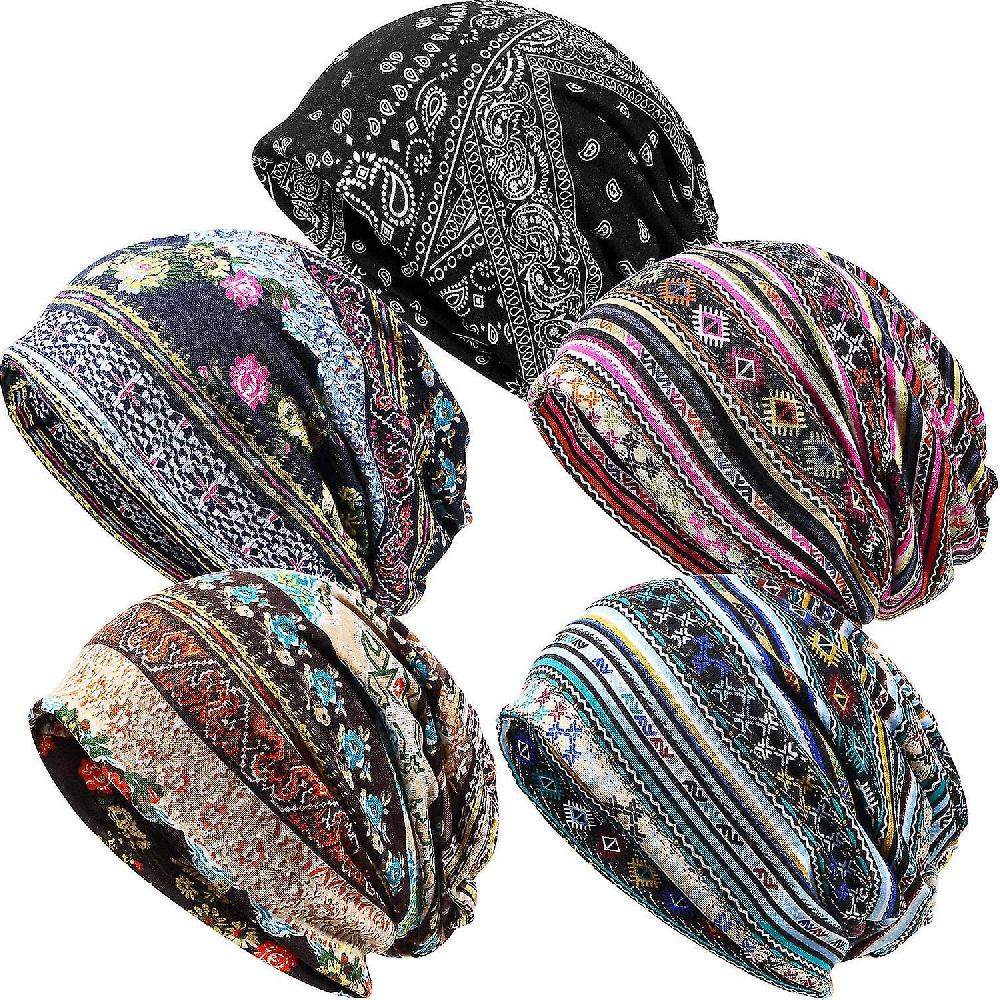5 Pezzi Donna Slouchy Beanie Hat Baggy Skull Sleep Cap Turbante Copricapo