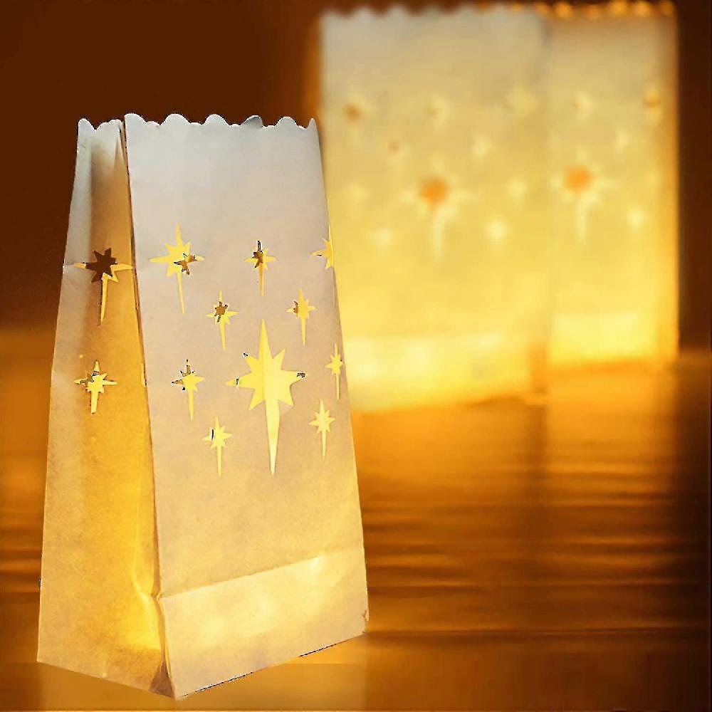 50 Pezzi Di Sacchetti Di Candela Resistenti Alla Fiamma Luminari Di Design Delle Stelle Per Matrimoni Feste
