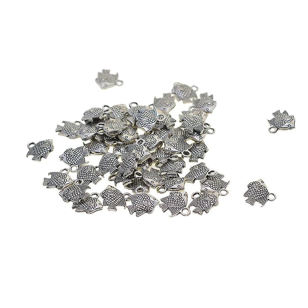 50pcs Tibetan Silver 3d Cute Sea Tropical Fish Charms Pendants Diy Jewelry