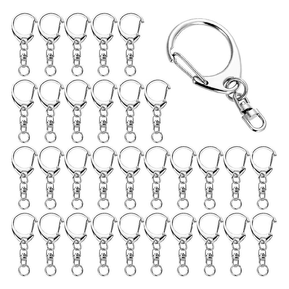 50Pieces/Set D Snap Hook with Open Jump Ring for Keychain Making DIY Crafts