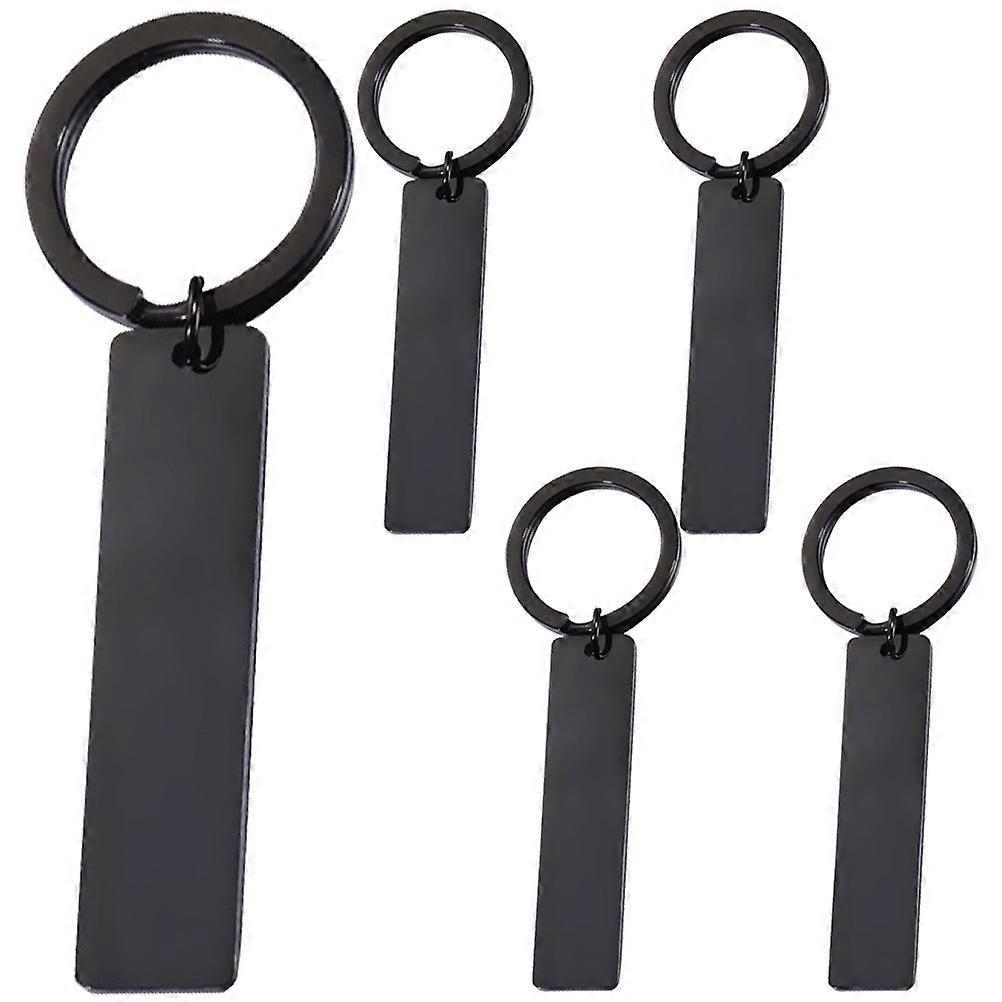 5pcs Blank Stainless Steel Key Chain Blank Keychain Blank Key Ring Key Tags For Number Tag
