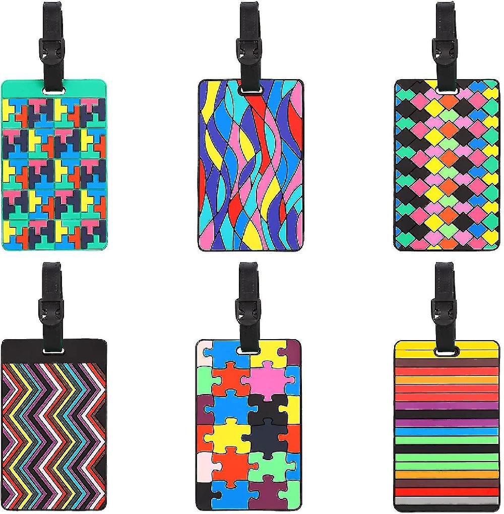 6 Pcs Secure Luggage Tags Pvc Suitcase Luggage Tags Travel Suitcase Baggage Handbag Tag Labels Tag For Travel Bag Suitcase