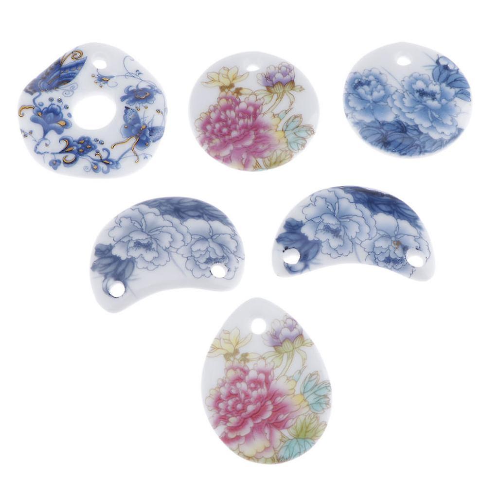6pcs fiore fantasia ceramica ciondoli ciondoli smaltati gioielli facendo trovare