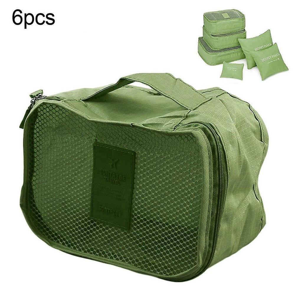 6Pcs Portable Travel Clothes Storage Bags Luggage Organizer Pockets
