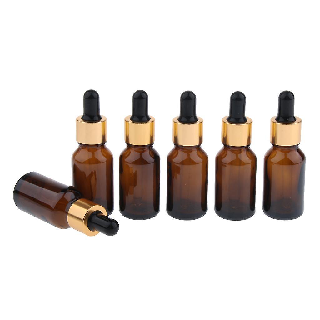 6x Empty Dropper Bottles Refillable Essential Oil Cosmetic Jar Canning 20ml