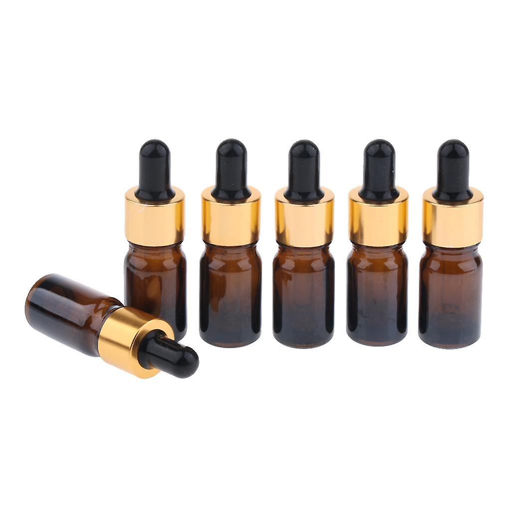 6x Empty Dropper Bottles Refillable Essential Oil Cosmetic Jar Canning 10ml