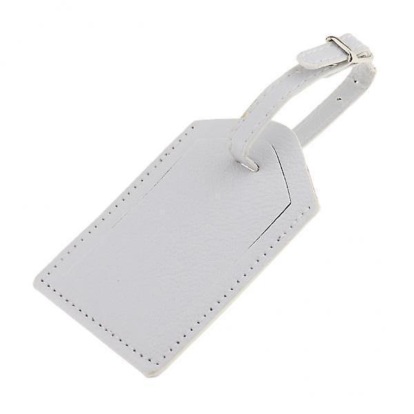 6x1 Piece Pu Leather Luggage Tag Travel Suitcase Id Label Security Tag White