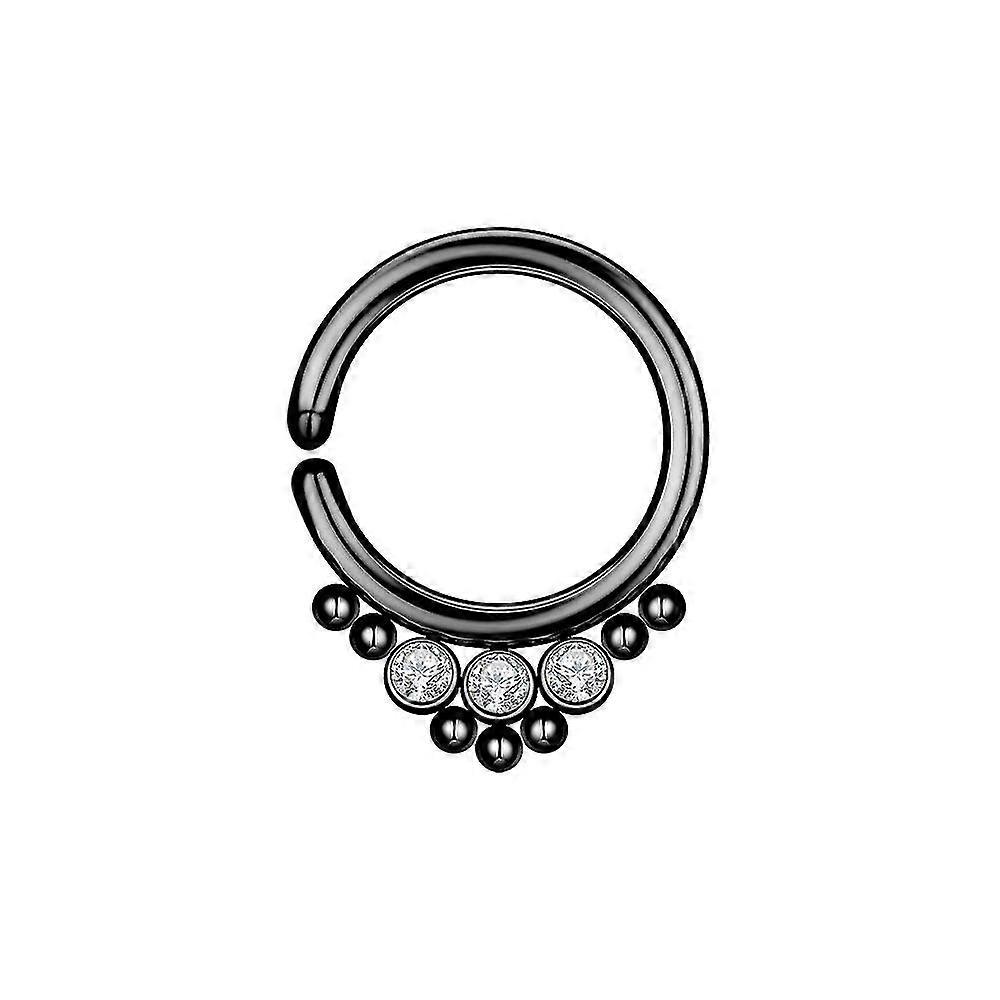 8mm Di Lunghezza Chirurgiche In Acciaio Pietre Di Cristallo Pavimentate A Cerniera Clicker Segmento Anello Naso Setto Piercing2pcs B106-19