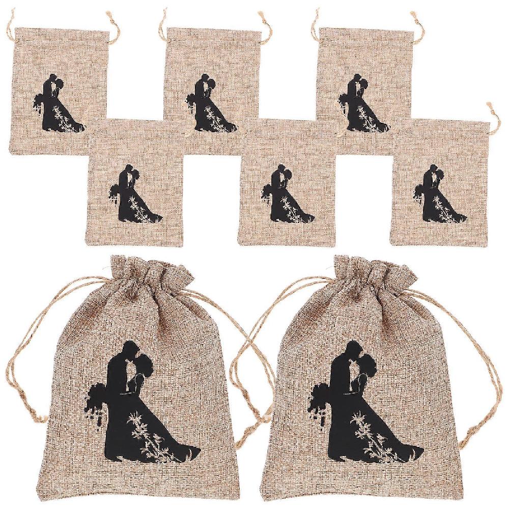 8pcs Drawstring Pouches Cloth Storage Pouches Bag Wedding Favors Bags Candy Pouches