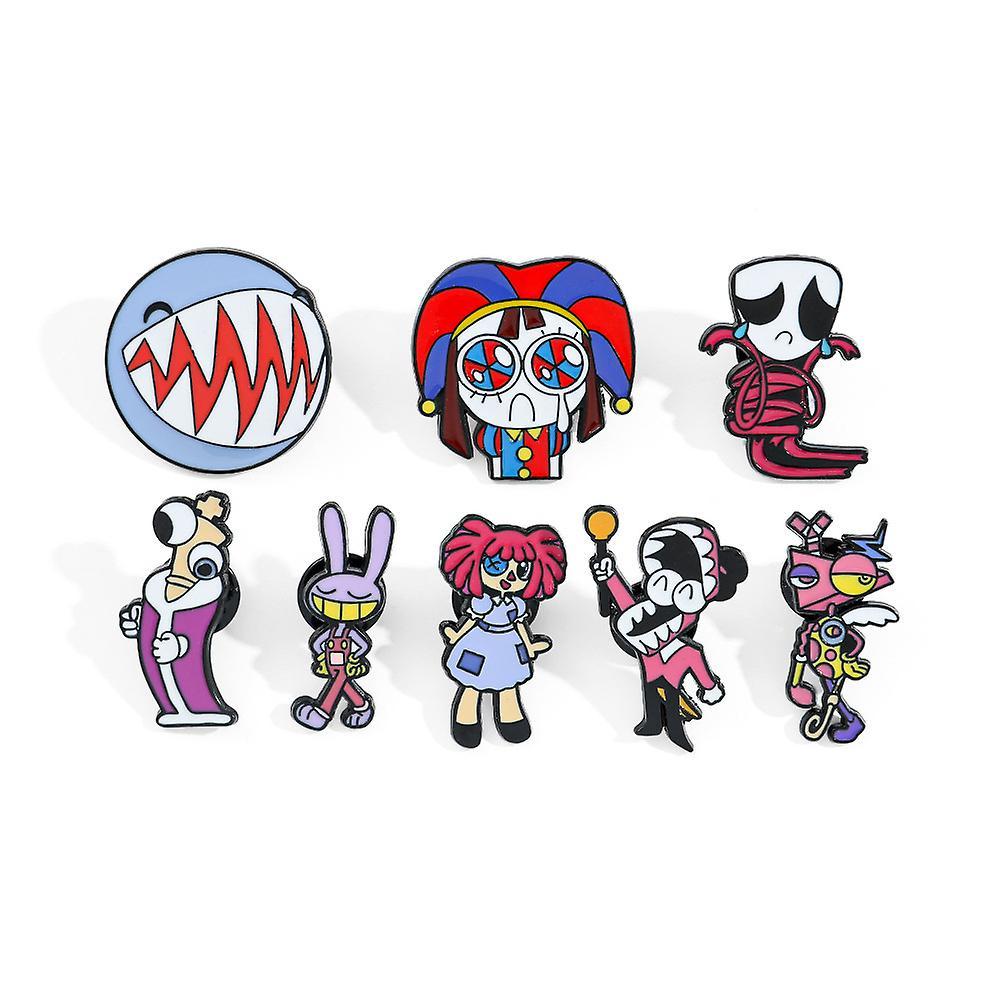 8Pcs/set THE AMAZING DIGITAL CIRCUS Pins Circus Clown Lapel Badges for Fans Souvenir Gift