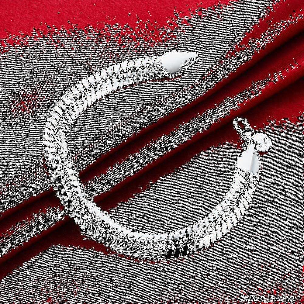 925 Francobollo Argento Colore Vintage Gioielli Snake Chain 10mm Punk Fashion Braccialetto Uomo Party Retro Gioielli Regali