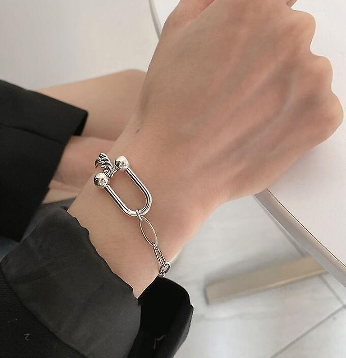 925 Silver Women U-shape Bracelet Chain Women Charm Party Jewelry Gift