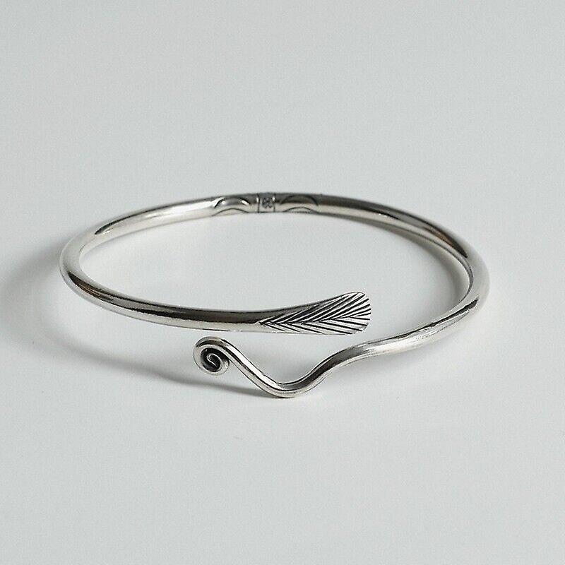 925 Sterling Silver Vintage Unique Elegant Trendy Cuff Bracelet Stylish Bangles
