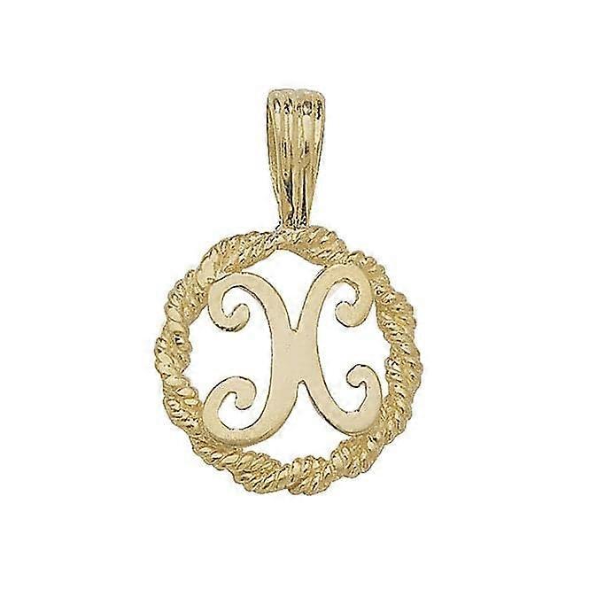 9ct Yellow Gold Rope Initial Pendant PN525/X