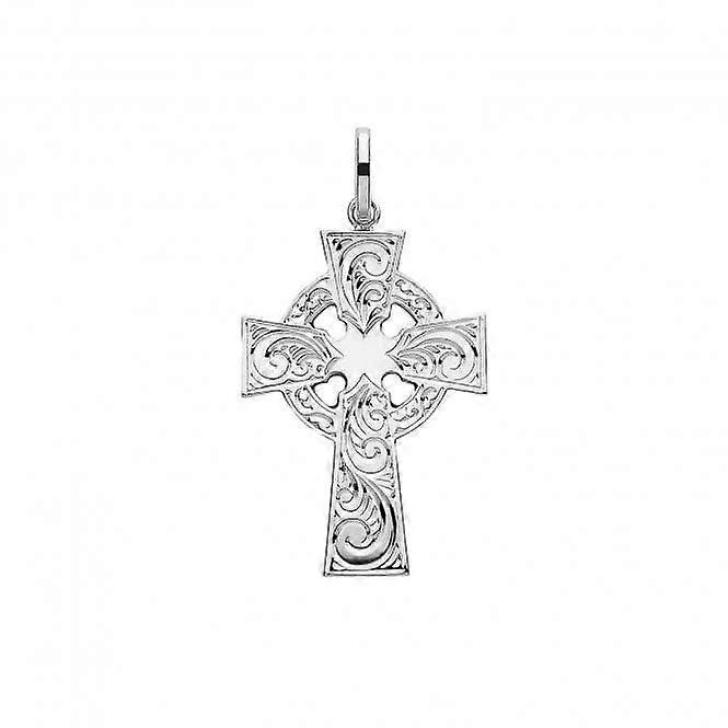 Acotis Silver Cross Necklace H Engraved Pendant G61050E