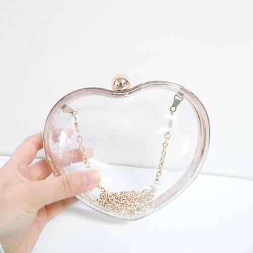 Acrilico Trasparente Love Bag Metallo Clip Spalla Diagonale Chain Bag