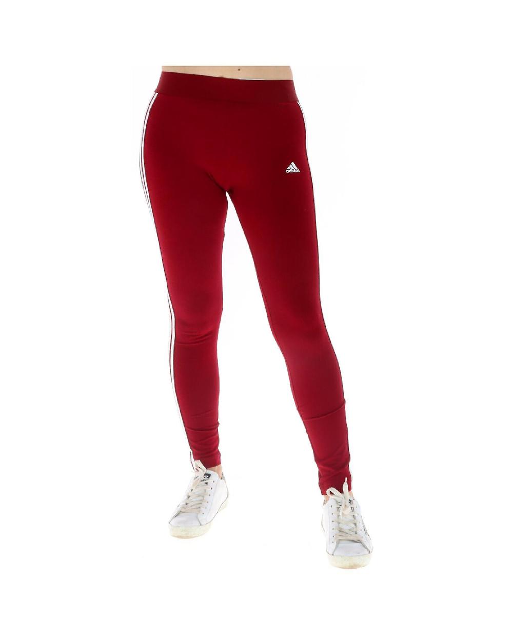Adidas Essentials Leggings a 3 strisce da Donna - Rosso