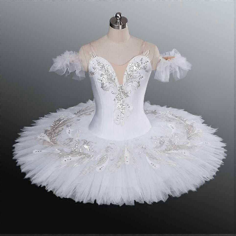 Adult Kids Classic Professional Ballet Tutu White Swan Lake Pancake Tutu Ba