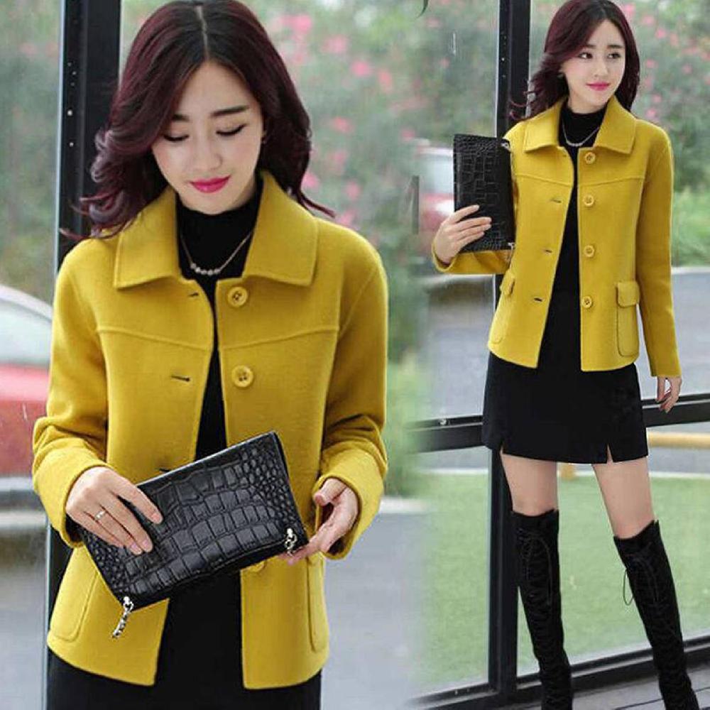All-match Casual Cappotto Corto Da Donna Tinta Unita Slim Fit Caldo Mantenere Cappotti Per Giovani Gilrs Ladies Donne