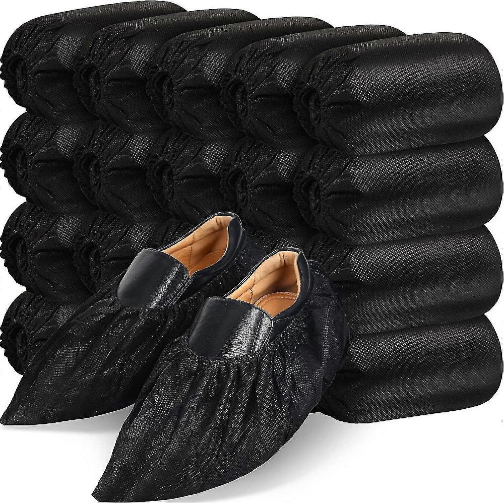 Althee 200 Pack Disposable Shoe Covers Black Disposable Boot And Shoe Booties Covers Waterproof Slip