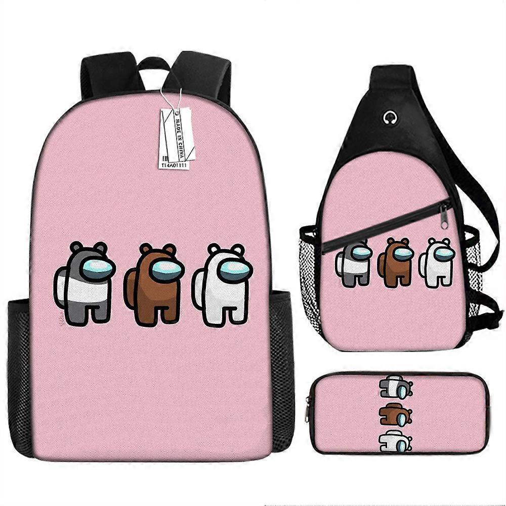 Anime Among Us Zaino periferico Borsa a tracolla per studenti delle scuole primarie e secondarie Custodia per matita per borsa scolastica stampata 18 -HGDMV