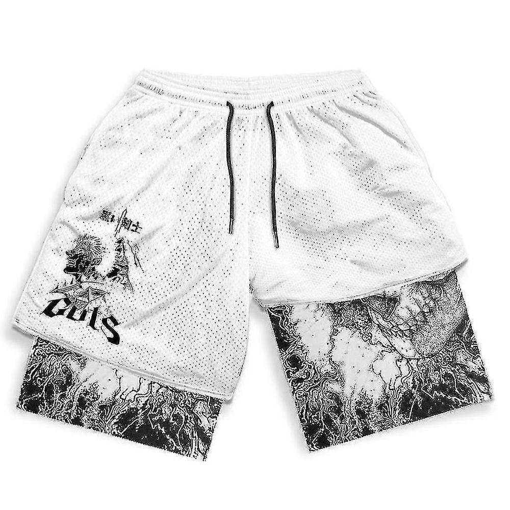Anime Gym Shorts Uomo Donne Berserk Manga 3d Print 2 In 1 Performance Shorts Workout Summer Quick Dry Compressionpantaloni corti