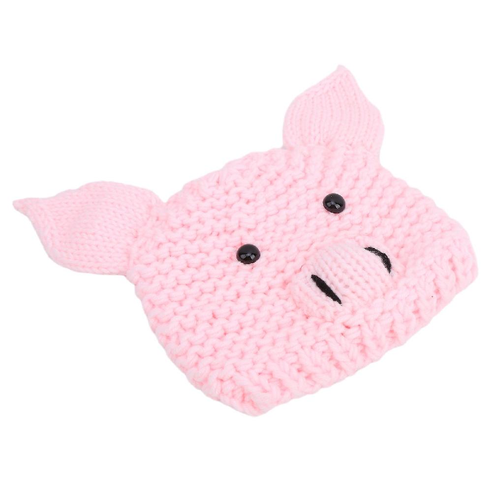 Baby Crochet Cartoon Animal Photography Hat for Infants - Cute Knitted Props and Accessories in Pink