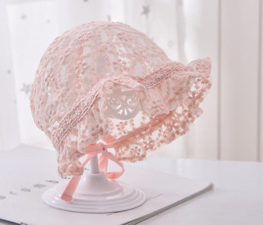 Baby Girl Sun Hat Embroidered Flowers Toddler Bucket Hats Summer Cap For Infant Girls(1pcs Pink)