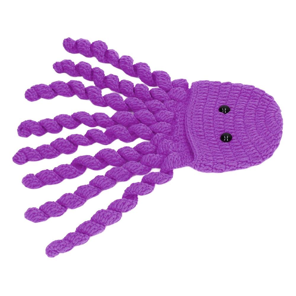 Baby Octopus Knitted Photography Hat Cute Handcrafted Fun Prop For Daily Wear In Purple