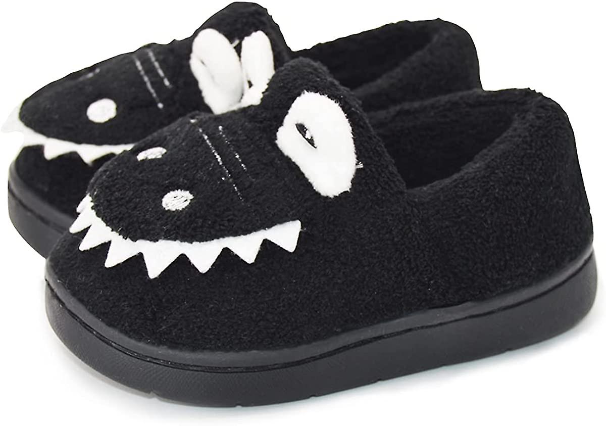 Baby Toddler Boys Girls House Slipper Non Skid Fuzzy Cartoon Dinosaur Kids Indoor Bedroom Shoes